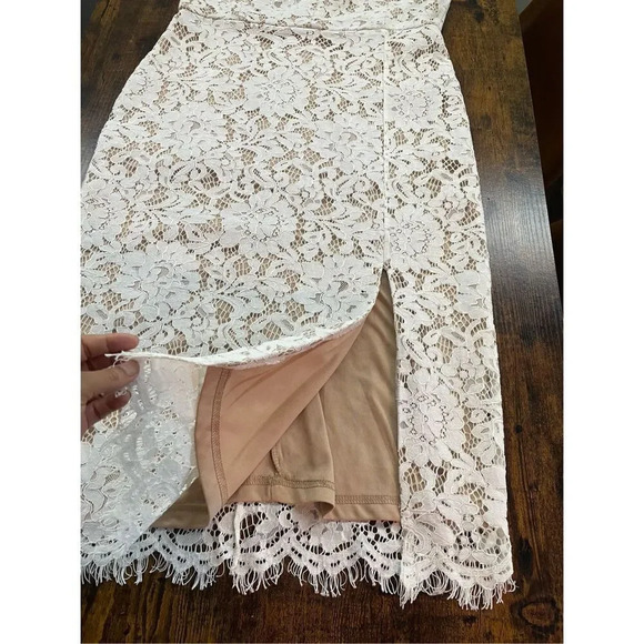 Lulus Amazing Allure White Crochet Lace Bodycon Midi Dress  Size M - Picture 9 of 14